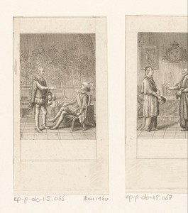 Karel IX in gesprek met Gaspard de Coligny