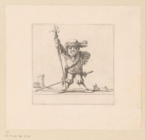 Karikatuur van een hellebaardier