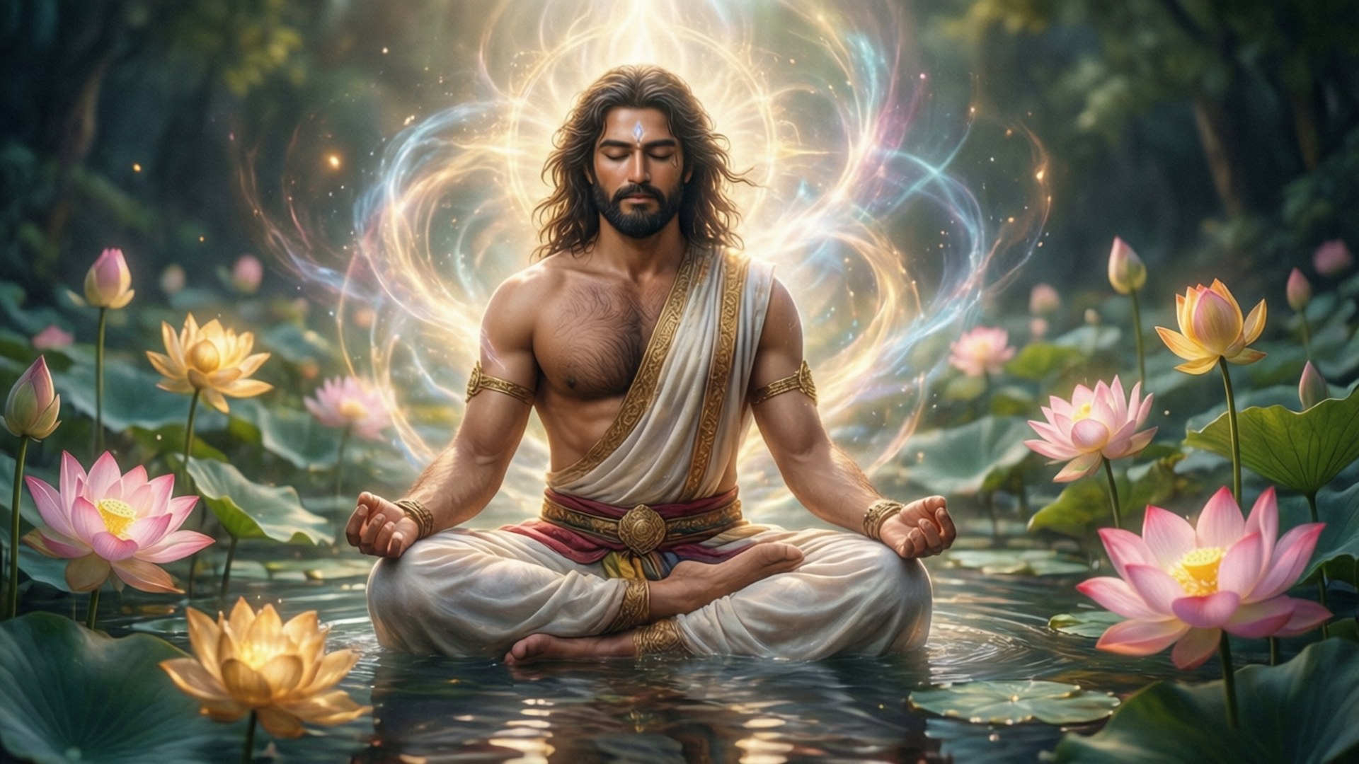 Karna in Meditation by Wallpapers.art Studio