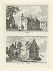 Kasteel Eyll en Kasteel Ossenbroek bij Kleef, 1746