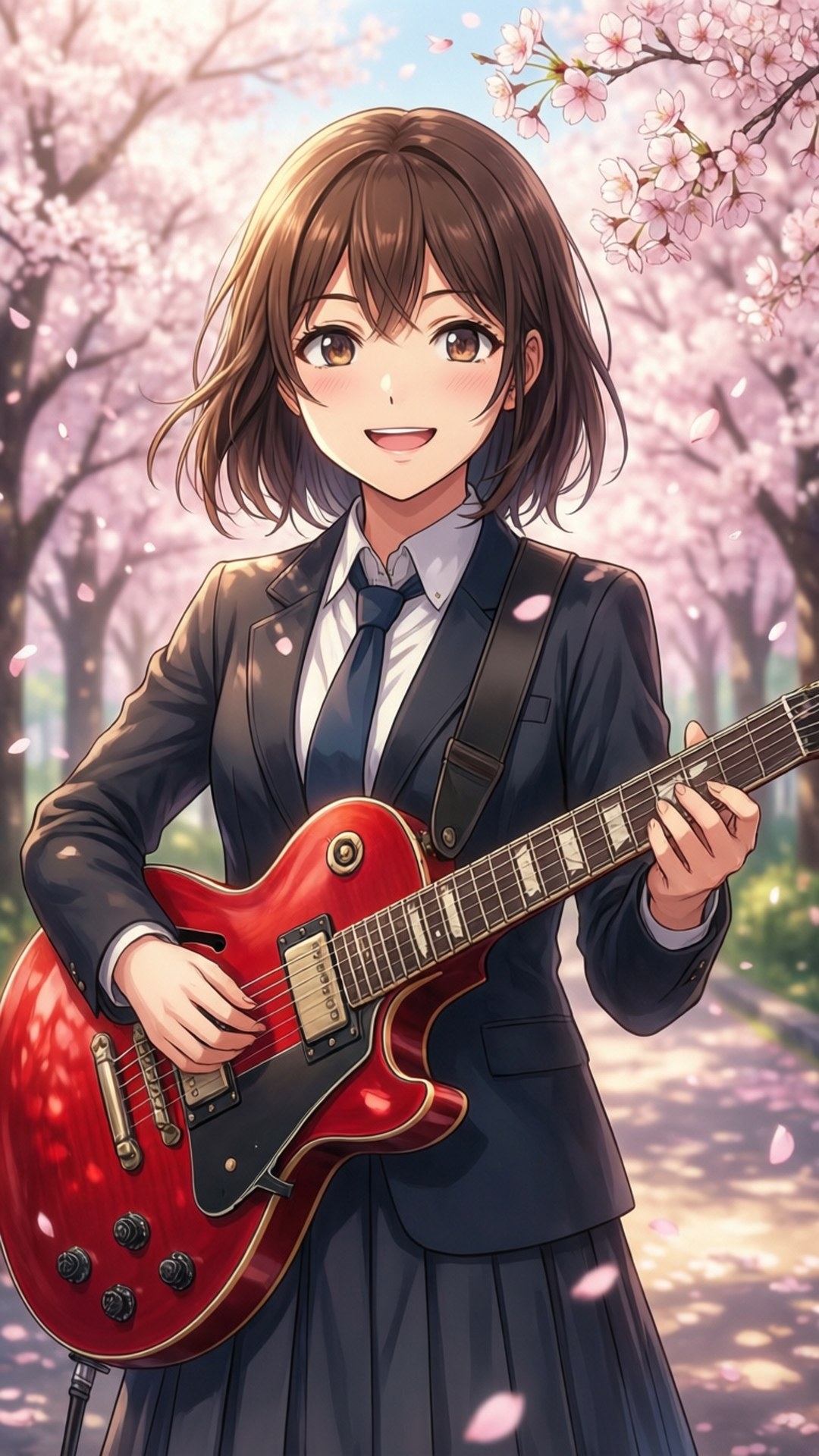 Kasumi's Cherry Blossom Smile by Wallpapers.art Studio