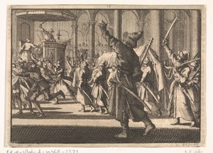 Katholieke Polakken tijdens een begrafenis in de Riddarholmskerk te Stockholm, 1593