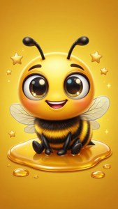 Kawaii Bee Emoji Honey