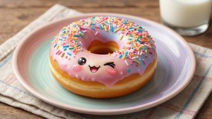 Kawaii Donut and Milk
