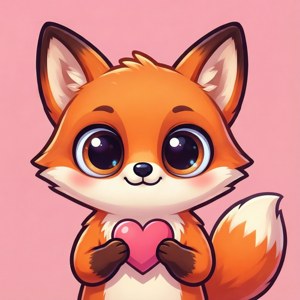 Kawaii Fox Heart