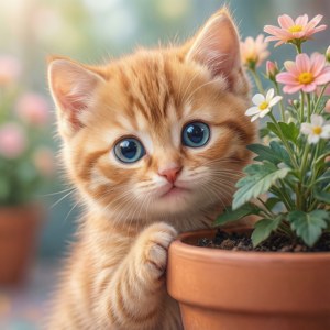 Kawaii Kitten Flower