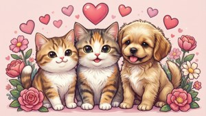 Kawaii Pets Hearts