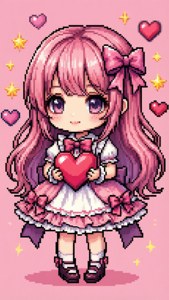 Kawaii Pixel Girl Avatar