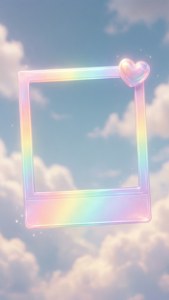Kawaii Rainbow Polaroid
