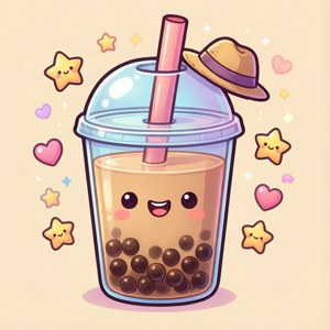 Kawaii Smiling Bubble Tea