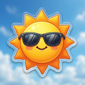 Kawaii Sun Sticker