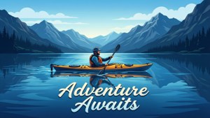 Kayaker Lake Reflection