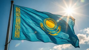 Kazakhstan Flag Waving