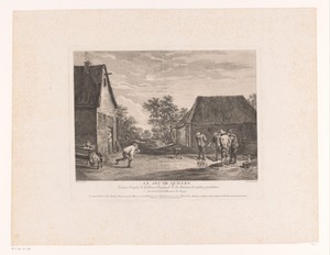 Kegelspelers voor een huis