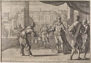 Keizer Ferdinand III wordt gefeliciteerd met de geboorte van zijn zoon Leopold, 1640