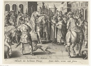 Keizer Justinianus I ontvangt de eerste zijdewormeitjes