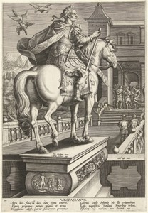 Keizer Vespasianus te paard