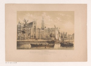 Keizersgracht met Onze-Lieve-Vrouwekerk in Amsterdam