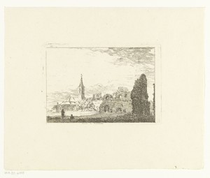 Kerk en ruïne van de abdij te Rijnsburg