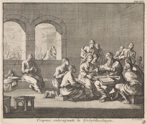 Kerkleraar Origenes onderwijst de catechismus