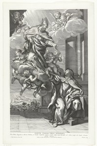 Kerkvader Augustinus van Hippo verschijnt voor de heilige Maria Magdalena van Pazzi