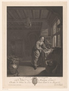 Keukeninterieur met keukenmeid