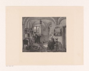 Keukeninterieur met twee vrouwen