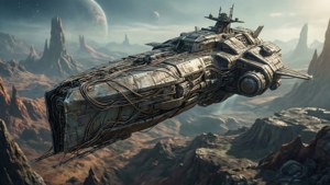 Key Ship Over Alien World