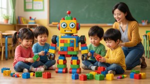 Kids Building Robot