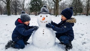 Kids Building Snowman