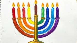 Kids' Menorah Drawing