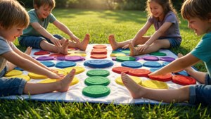 Kids Twister on Grass