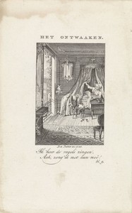 Kind ontwaakt in hemelbed