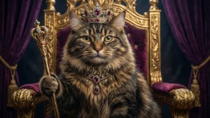 King Boss Cat on Throne
