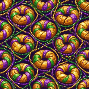 King Cake Seamless Pattern