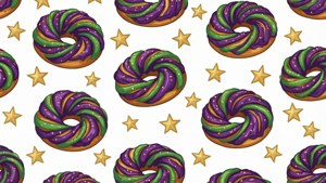 King Cake Seamless Pattern