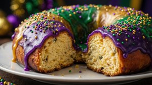 King Cake Slice Close-Up