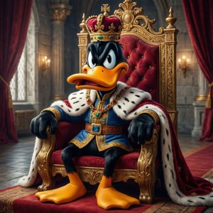 King Daffy on Throne