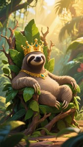 King Sloth on Throne