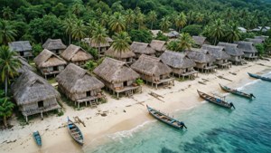 Kiribati Village Overhead
