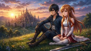 Kirito and Asuna's Peaceful Moment