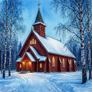 Kiruna Church in Blue Hour