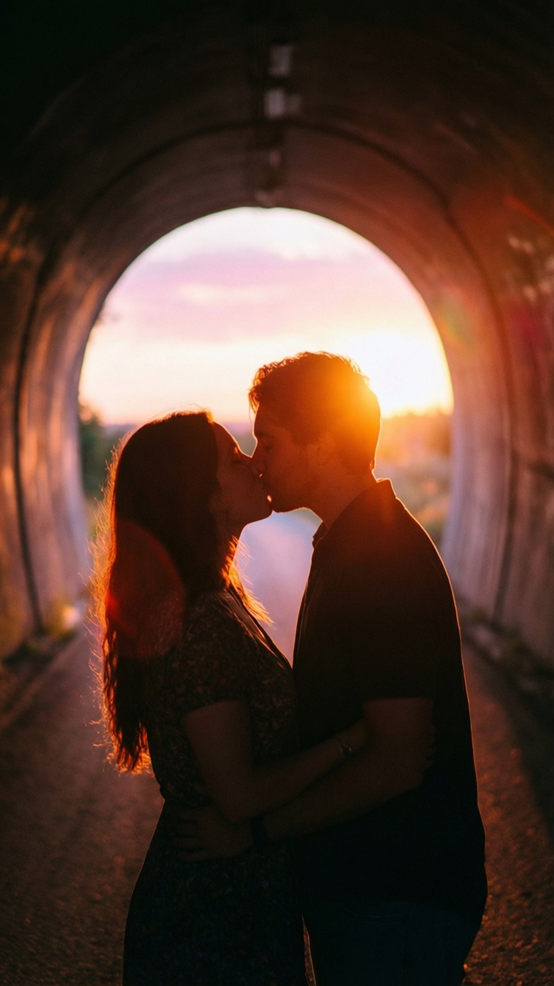 Kiss in the Tunnel by Wallpapers.art Studio