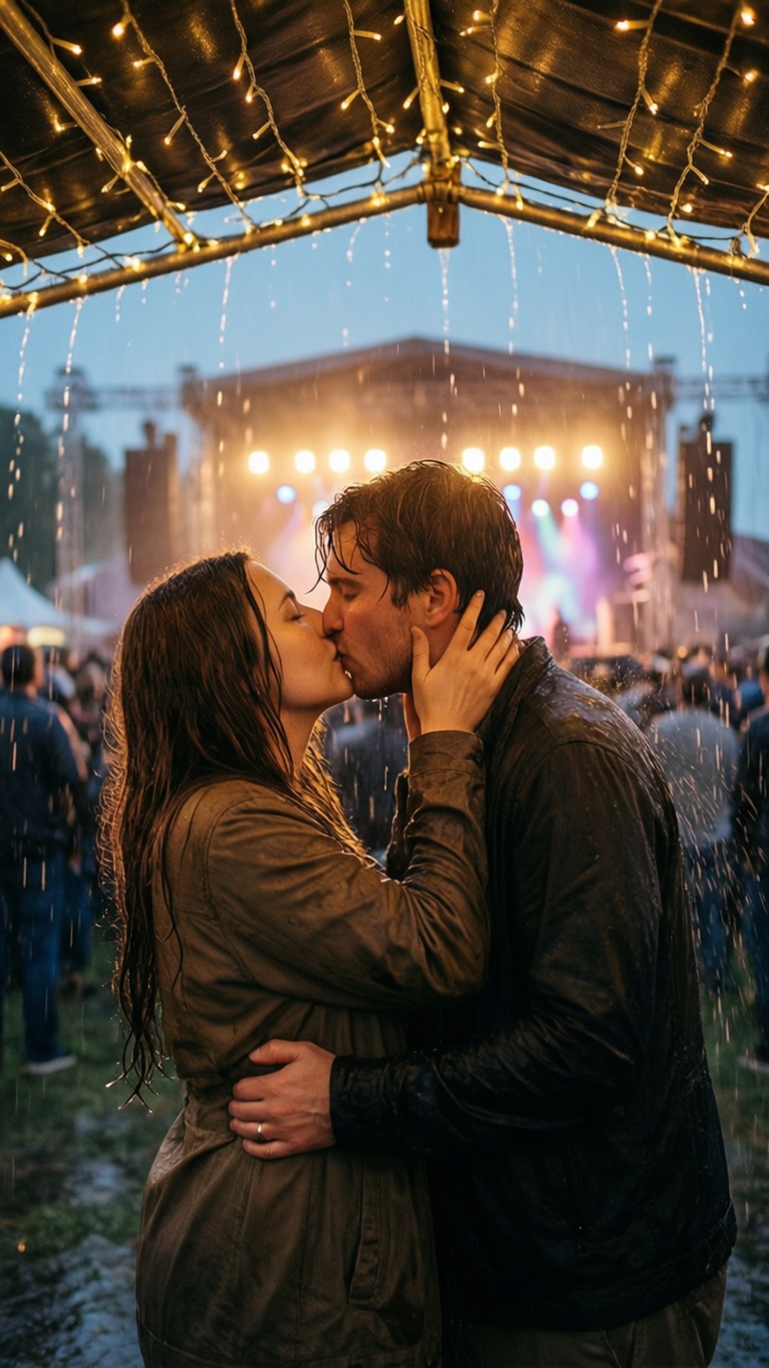 Kiss Under the Storm by Wallpapers.art Studio
