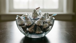 Kisses in Glass Bowl