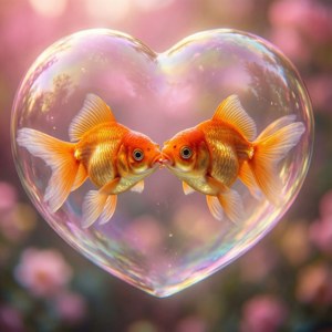 Kissing Goldfish Romance