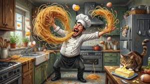 Kitchen Spaghetti Chaos