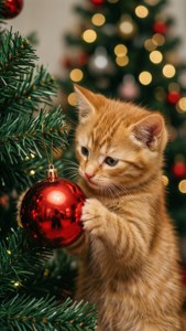 Kitten and Ornament