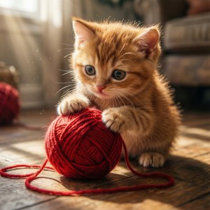 Kitten and Yarn