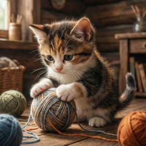 Kitten and Yarn